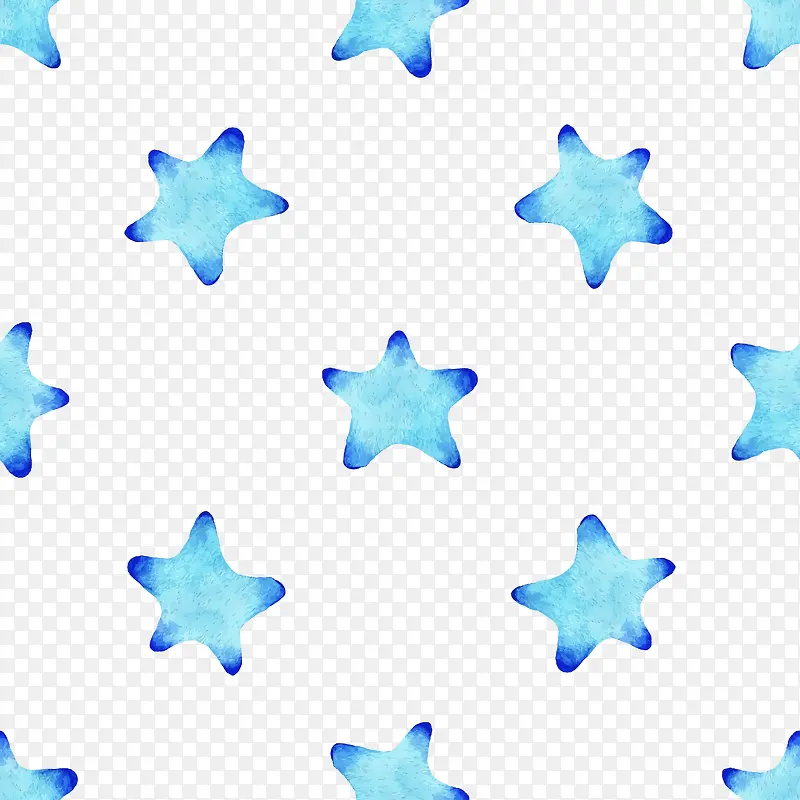 清新森系水彩蓝色星星花纹底纹