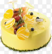 黄色美味水果蛋糕七夕情人节