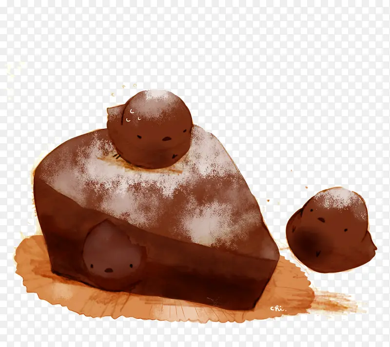 巧克力蛋糕小鸡