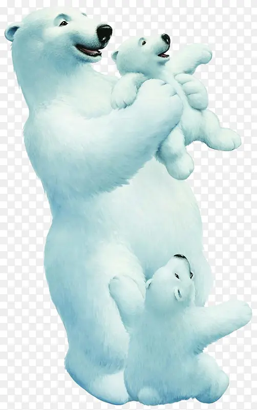 白色的北极熊家庭