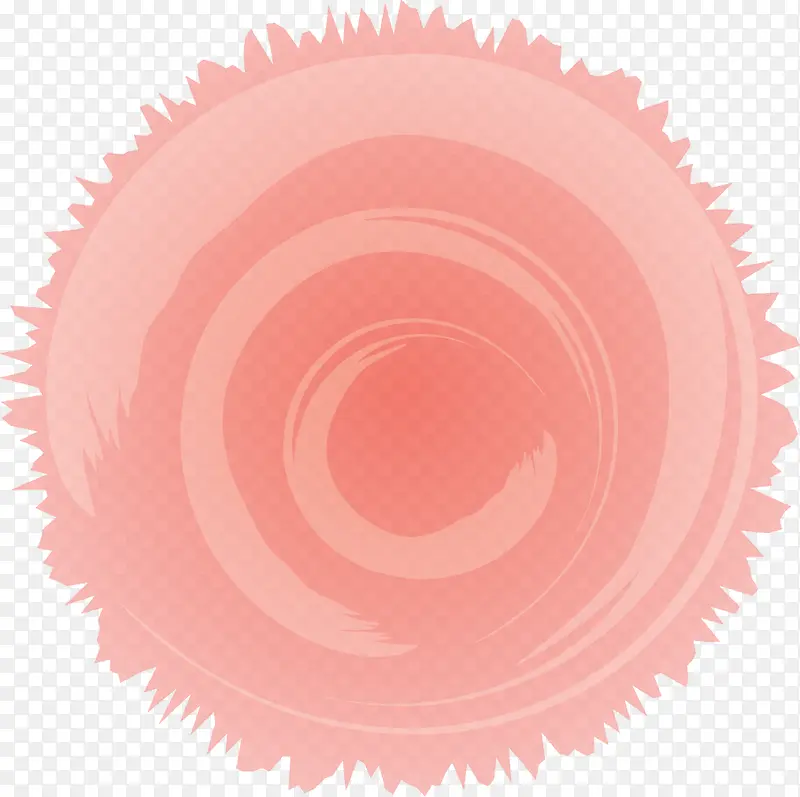粉色手绘锯齿圆形装饰