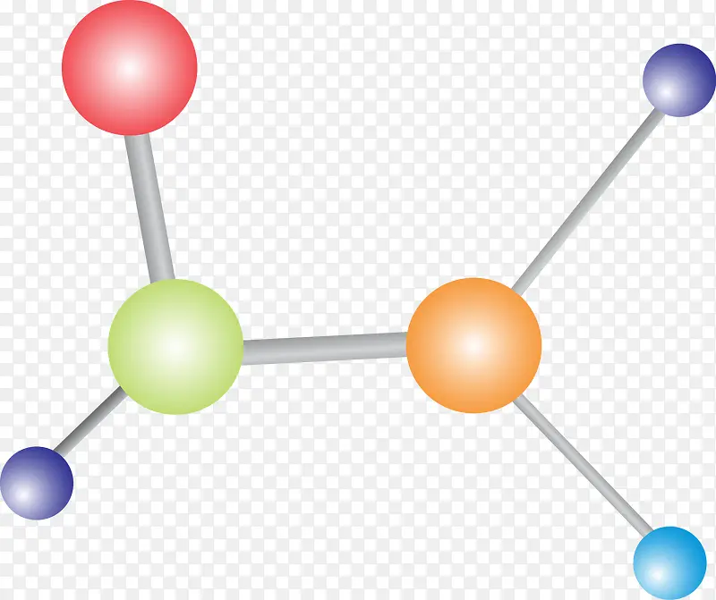 3D分子模型矢量图