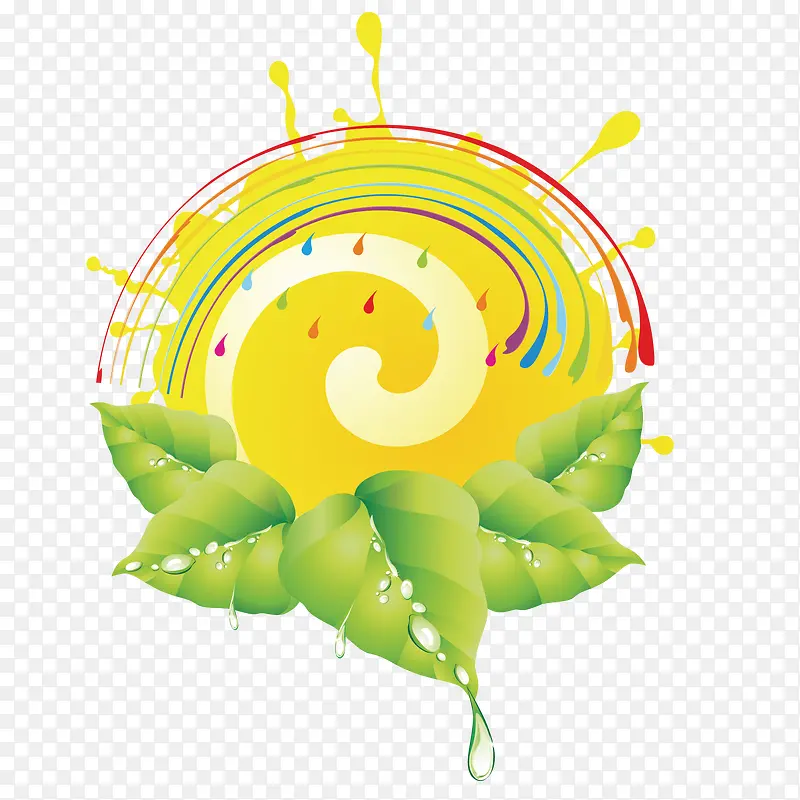 卡通手绘清新树叶