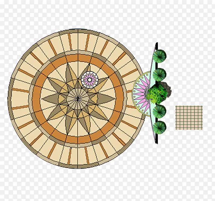 公园花园效果图拼花