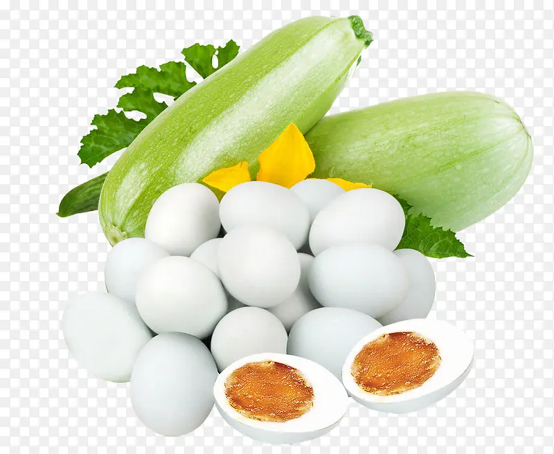 白色腌制鸭蛋蔬菜食材