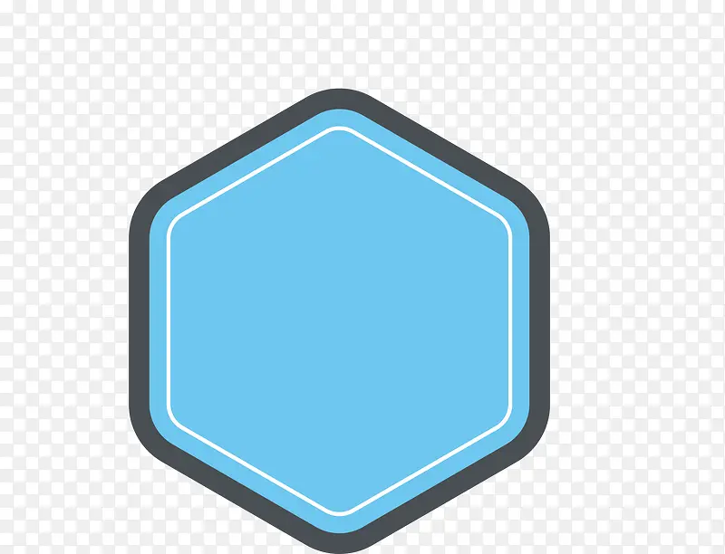 矢量简洁蓝色黑边边框png