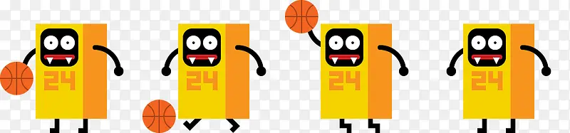 黄色篮球小人创意