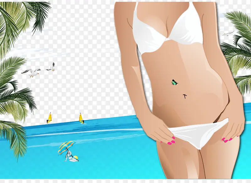 矢量夏季海边