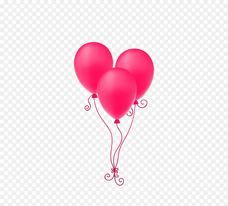 3个粉色气球束