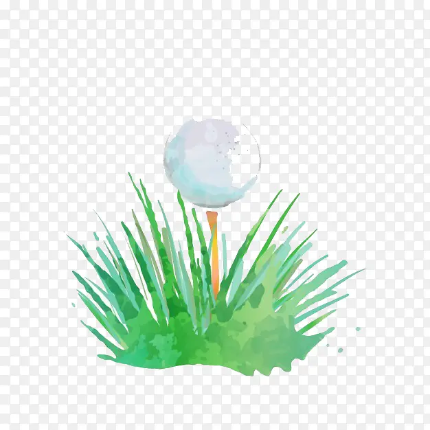 水彩画的高尔夫球