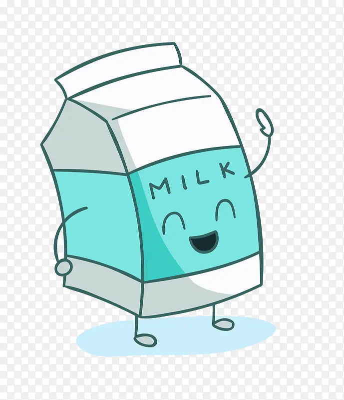矢量卡通简洁扁平化牛奶png