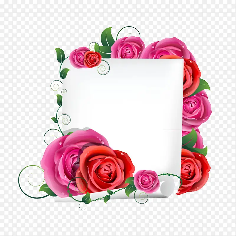 玫瑰花装饰信纸