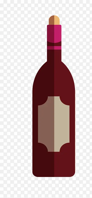 矢量卡通简洁扁平化红酒