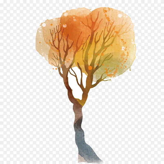 橘黄色大树