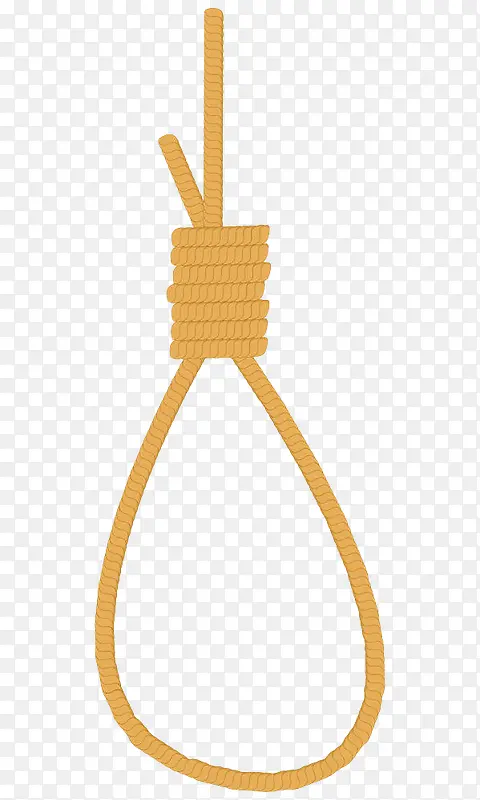 手绘黄色扁平绳子