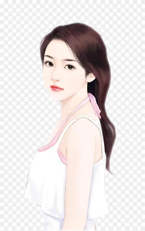 甜美可人现代手绘少女