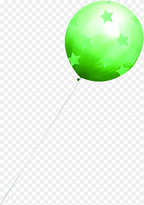 绿色带星星气球图画