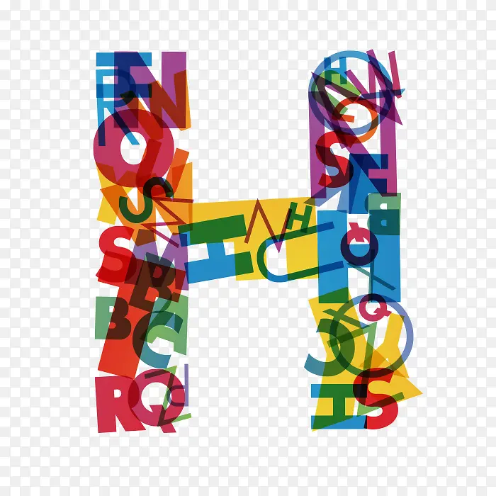 彩色字母H