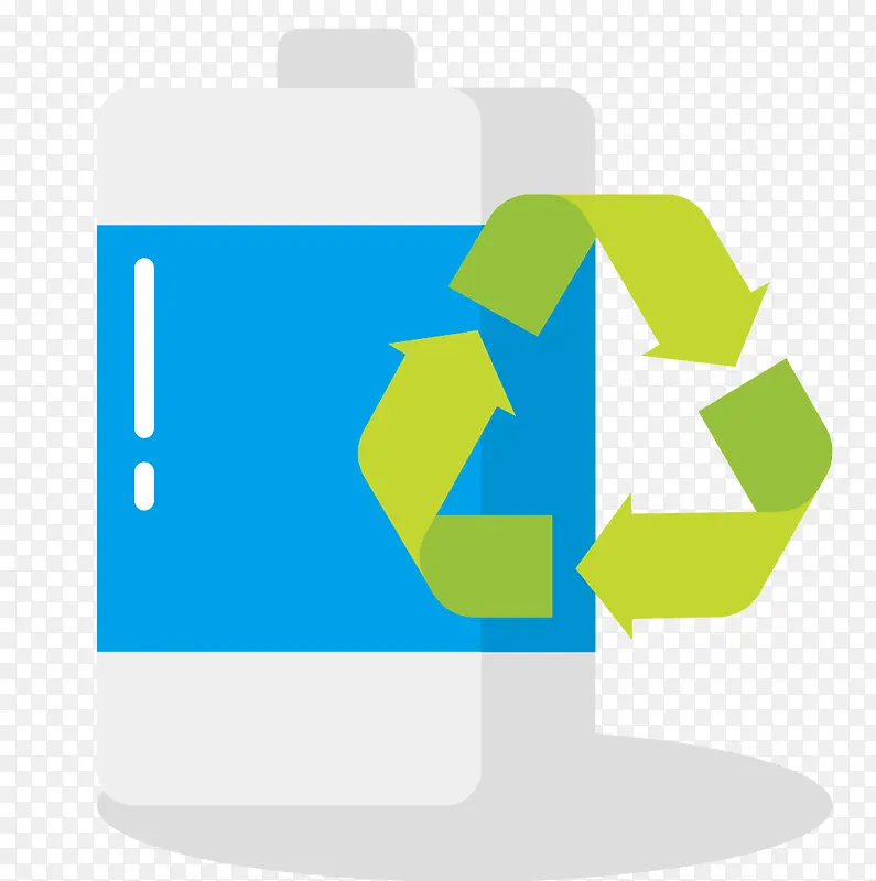 塑料瓶矢量绿色循环标志