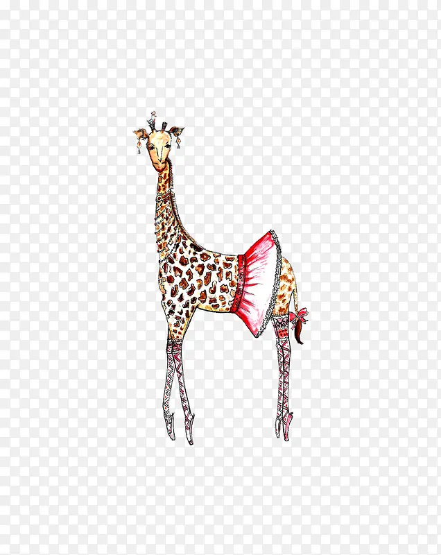 唯美卡通可爱动物长颈鹿