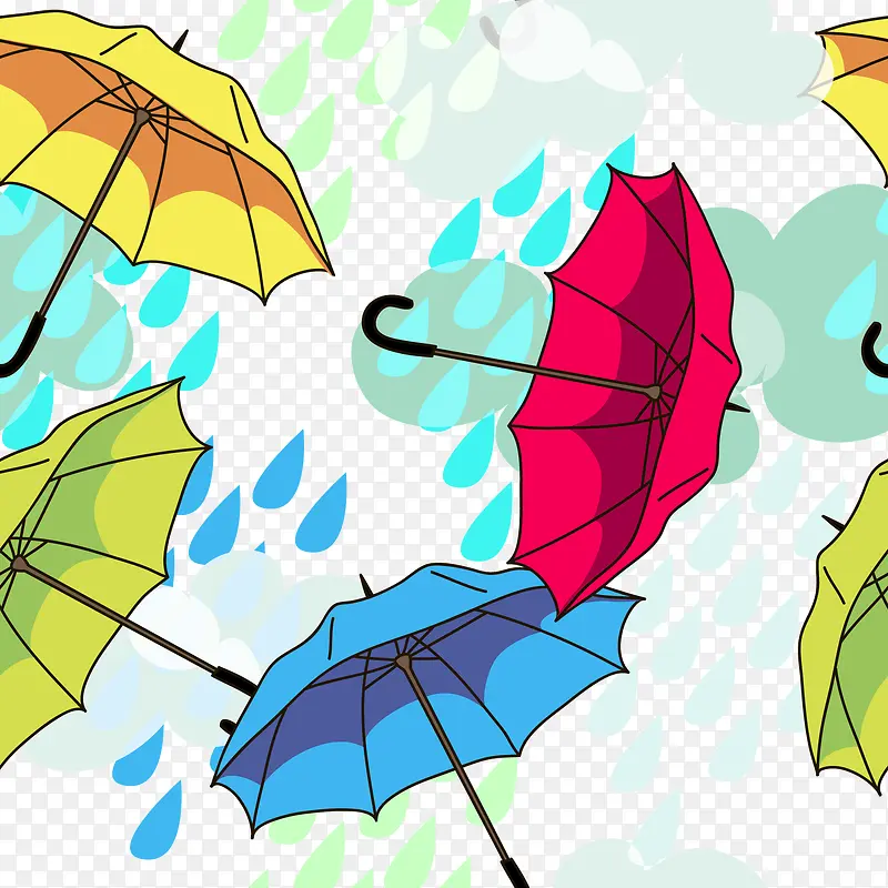 手绘卡通下雨雨伞PNG图片素材下载_图片编号yezbzzln-免抠素材网