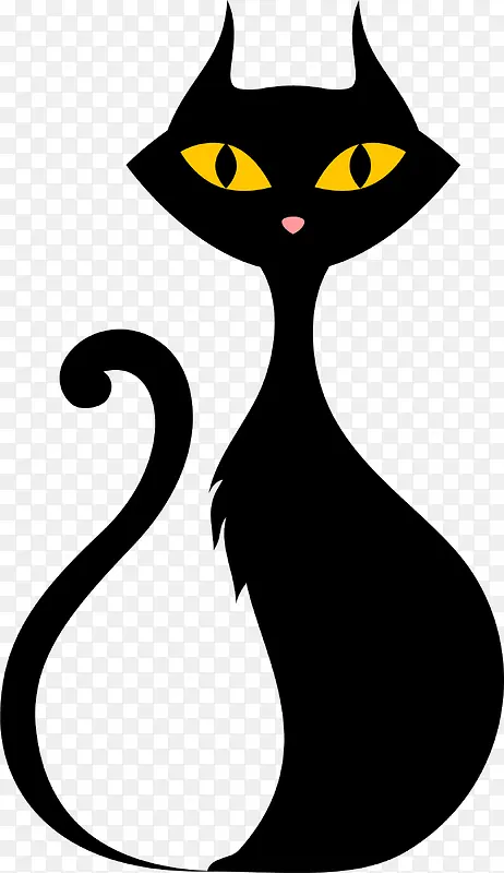 卡通黑色猫咪