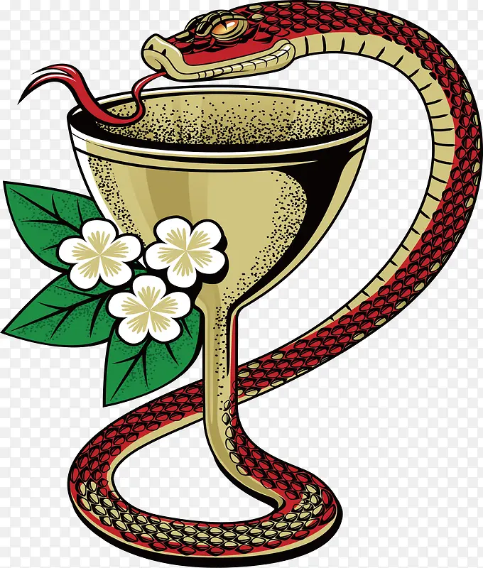 红色毒蛇缠绕的圣杯