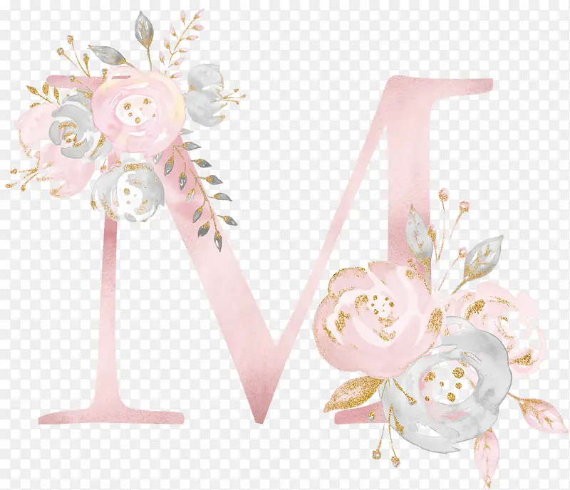 花朵字母M