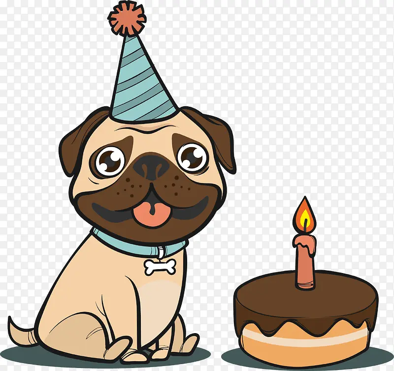 手绘狗狗过生日