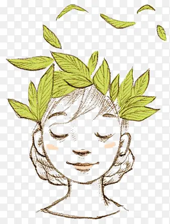叶子花环女孩