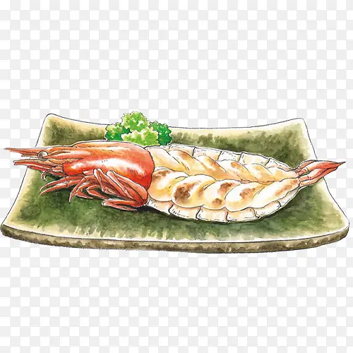 大龙虾手绘画素材图片