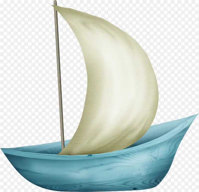 油画小帆船