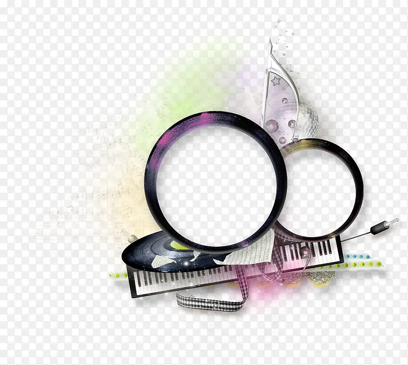 钢琴键装饰圆环