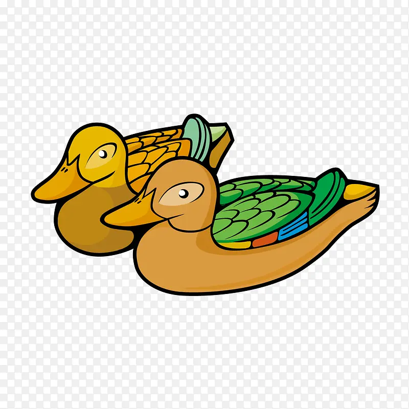 卡通鸳鸯