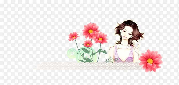 手绘插画女性