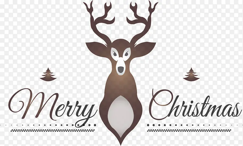 圣诞节棕色可爱麋鹿