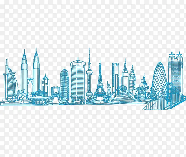 蓝色城市背景图