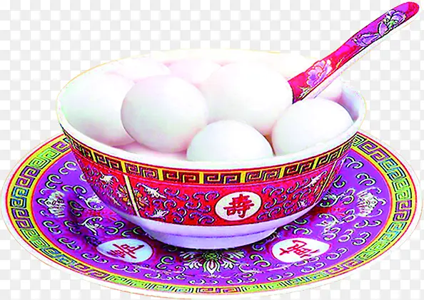 紫色春节汤圆食物