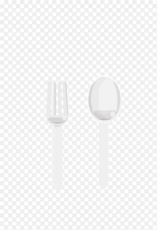 矢量白色餐具勺子叉子