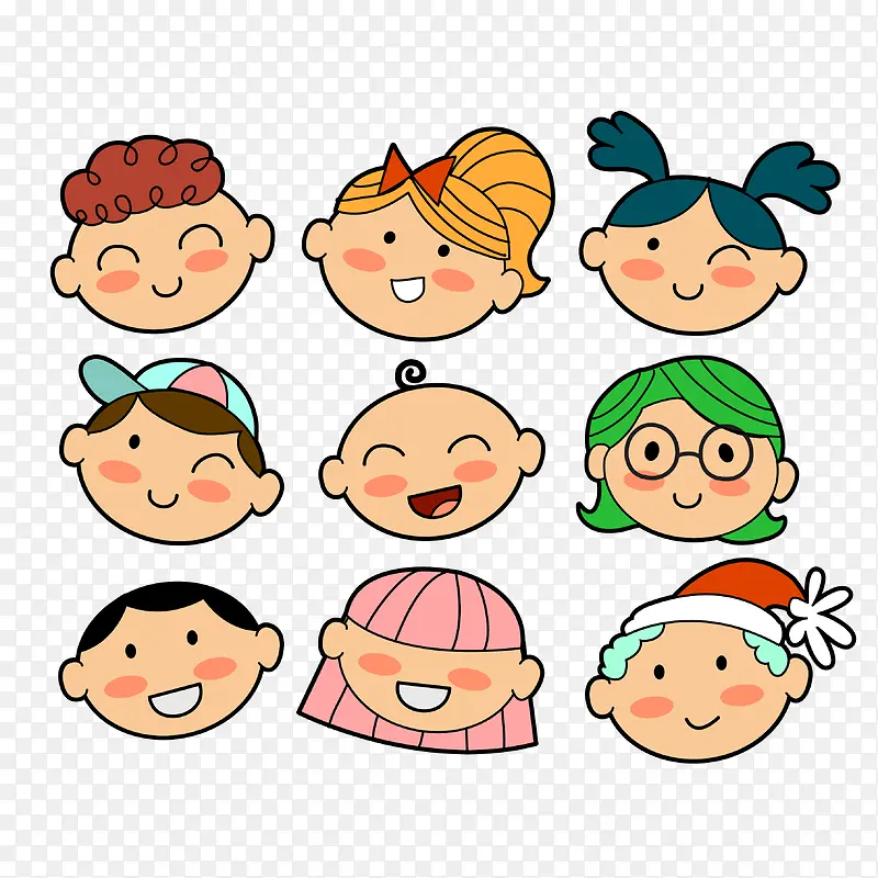 卡通手绘小孩下载