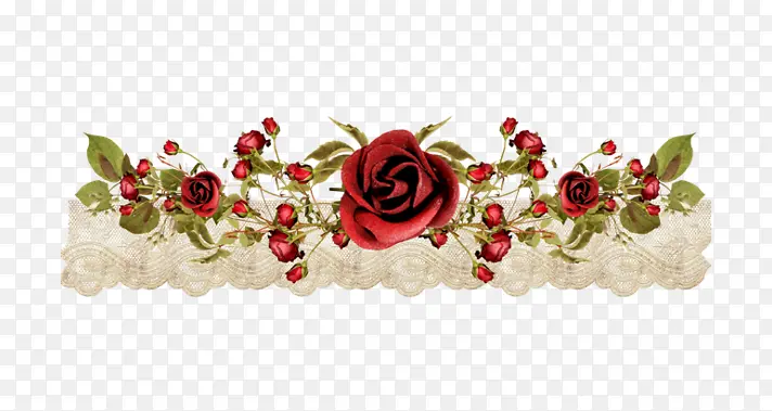 花边玫瑰装饰图案