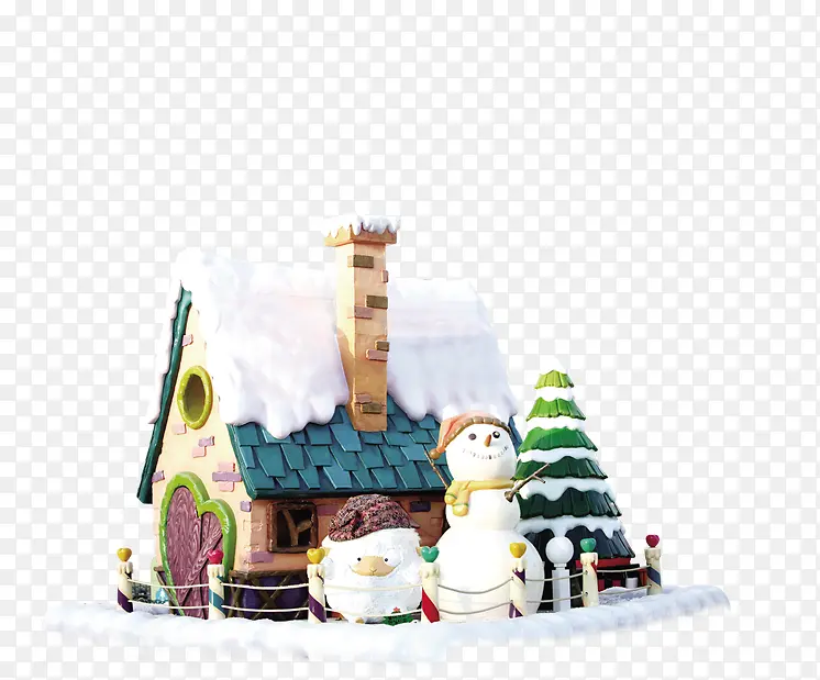 雪景房子装饰