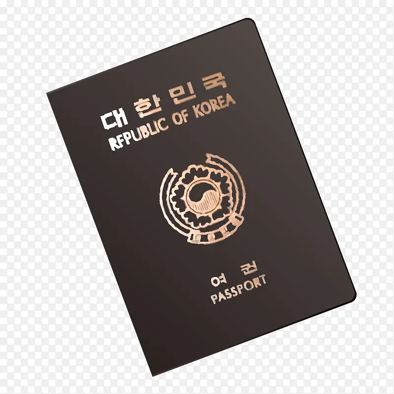 棕色韩国护照本子