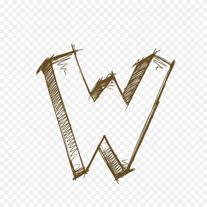 字母W手绘