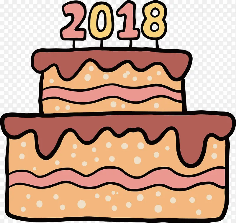 彩色2018新年蛋糕