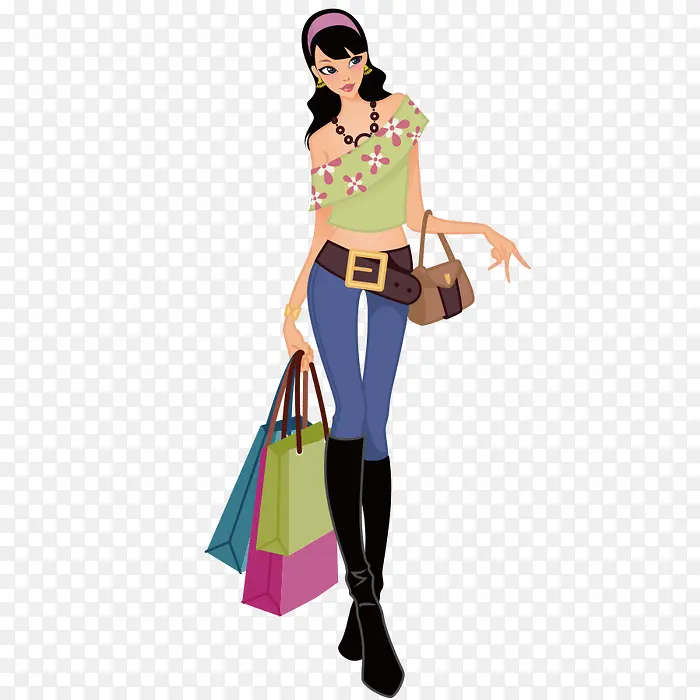 时尚购物女孩