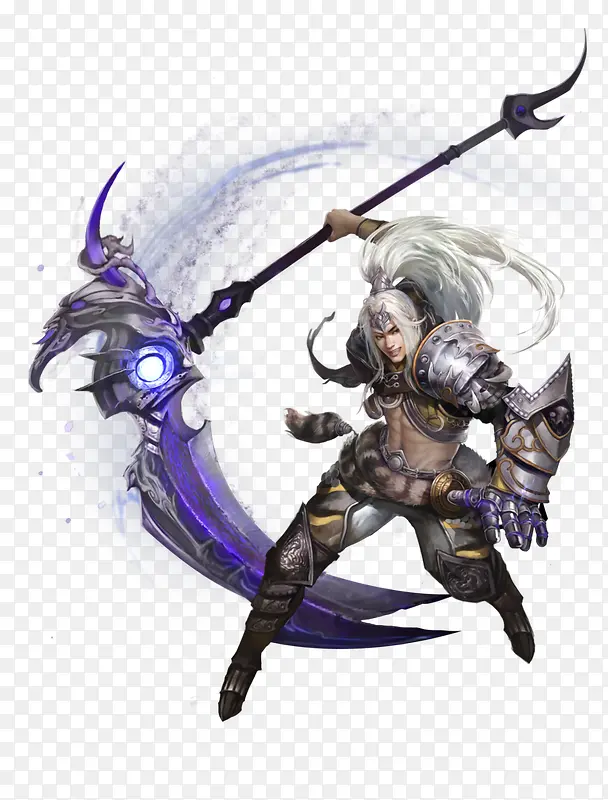 手持兵器白发游戏人物