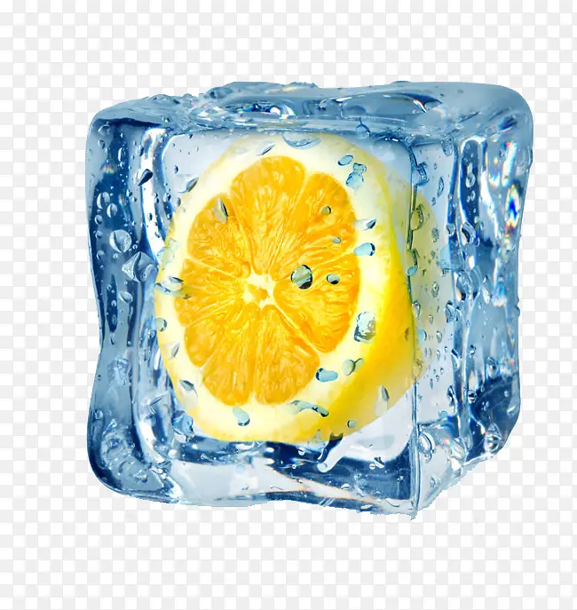 冰里面的柠檬