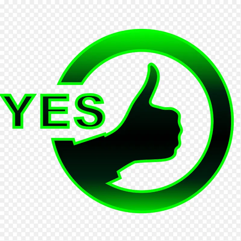 绿色yes标签矢量素材