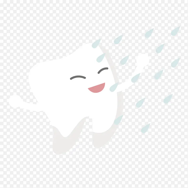 白色可爱牙齿插画